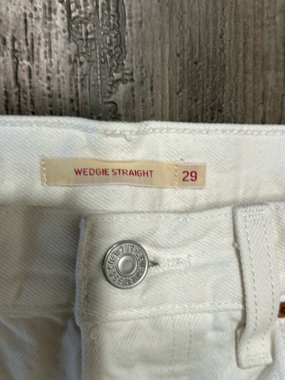 Levi’s Premium Wedgie Straight Jeans White High Rise W29 L28 100% Cotton - Picture 2 of 8